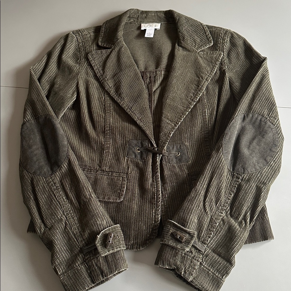 Ann Taylor LOFT Vintage Women's Green Corduroy Blazer /Jacket size 0